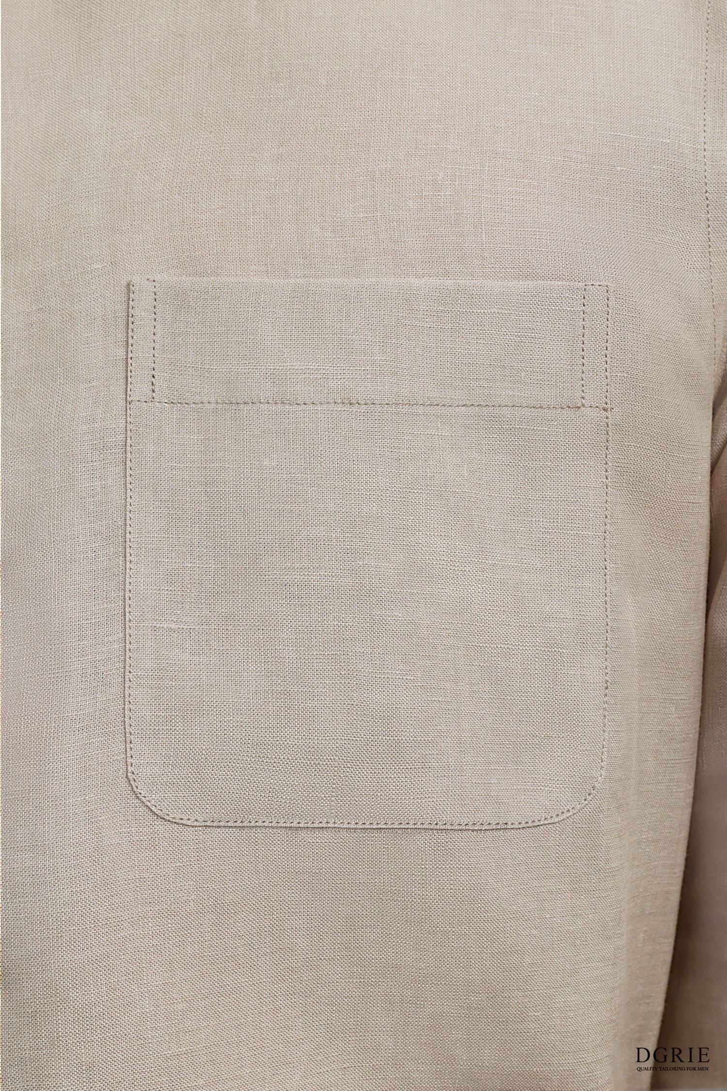 Tencel Linen Beige One-Piece Collar Shirt - DGRIE 5 Tencel Linen Beige One-Piece Collar Shirt - DGRIE
