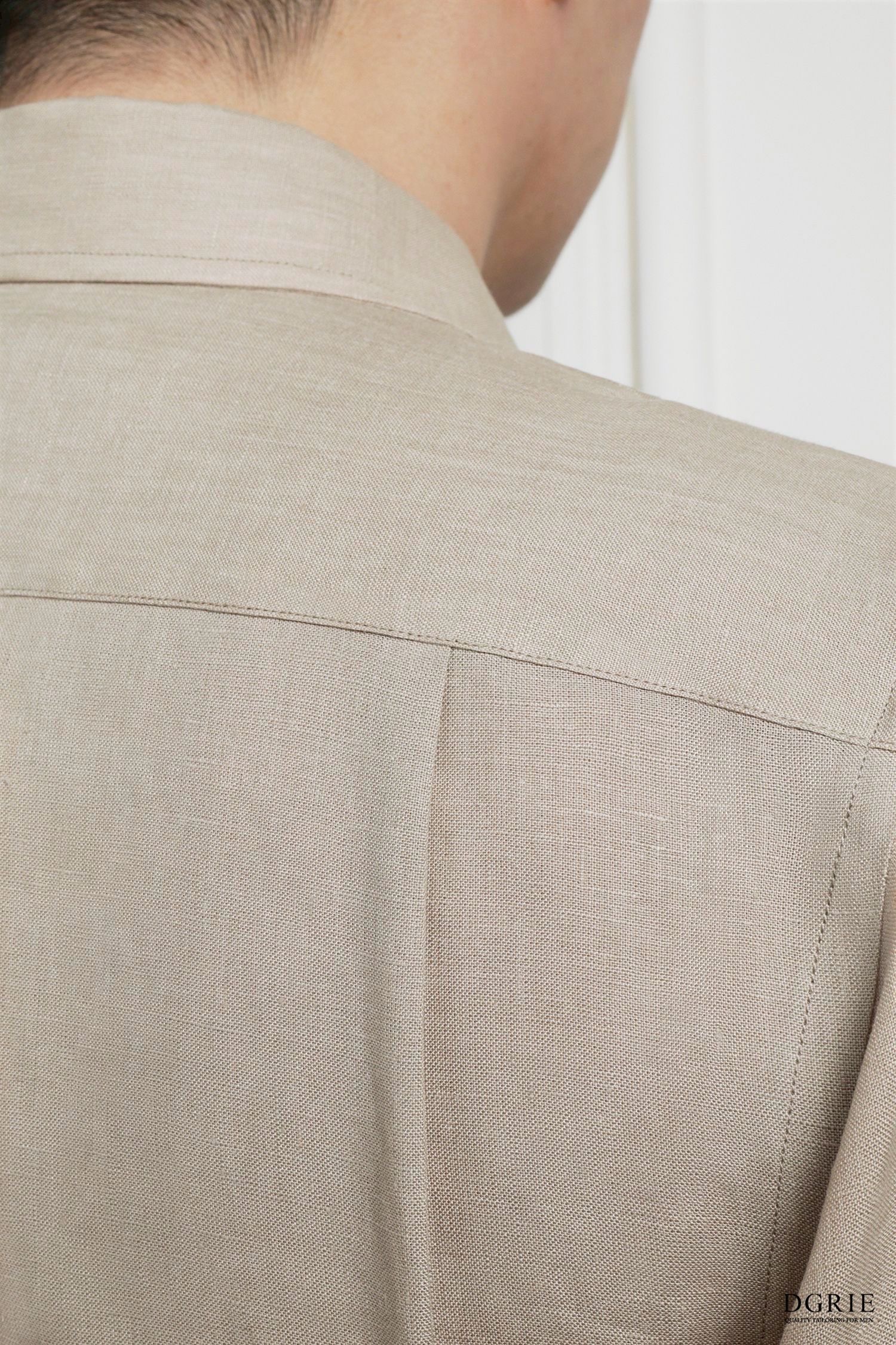 Tencel Linen Beige One-Piece Collar Shirt - DGRIE 6 Tencel Linen Beige One-Piece Collar Shirt - DGRIE