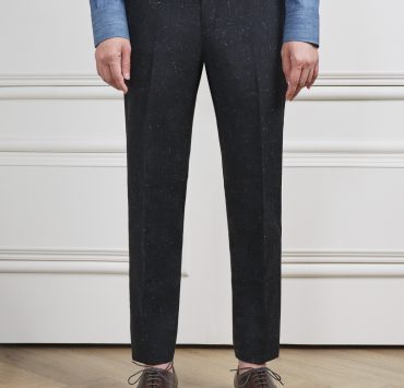 Black Blend Wool & Linen Pants - DGRIE