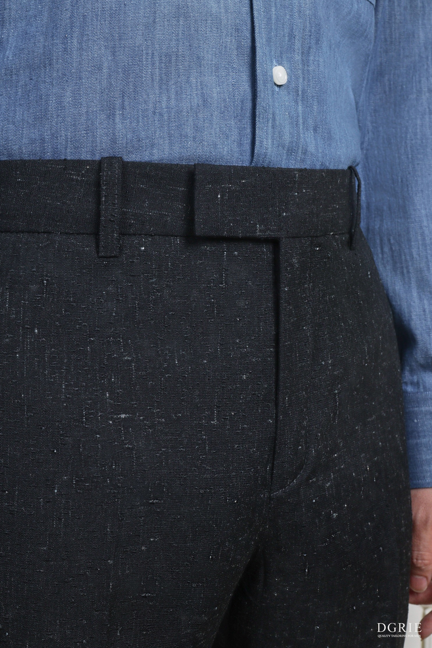 Black Blend Wool & Linen Pants - DGRIE 6 Black Blend Wool & Linen Pants - DGRIE