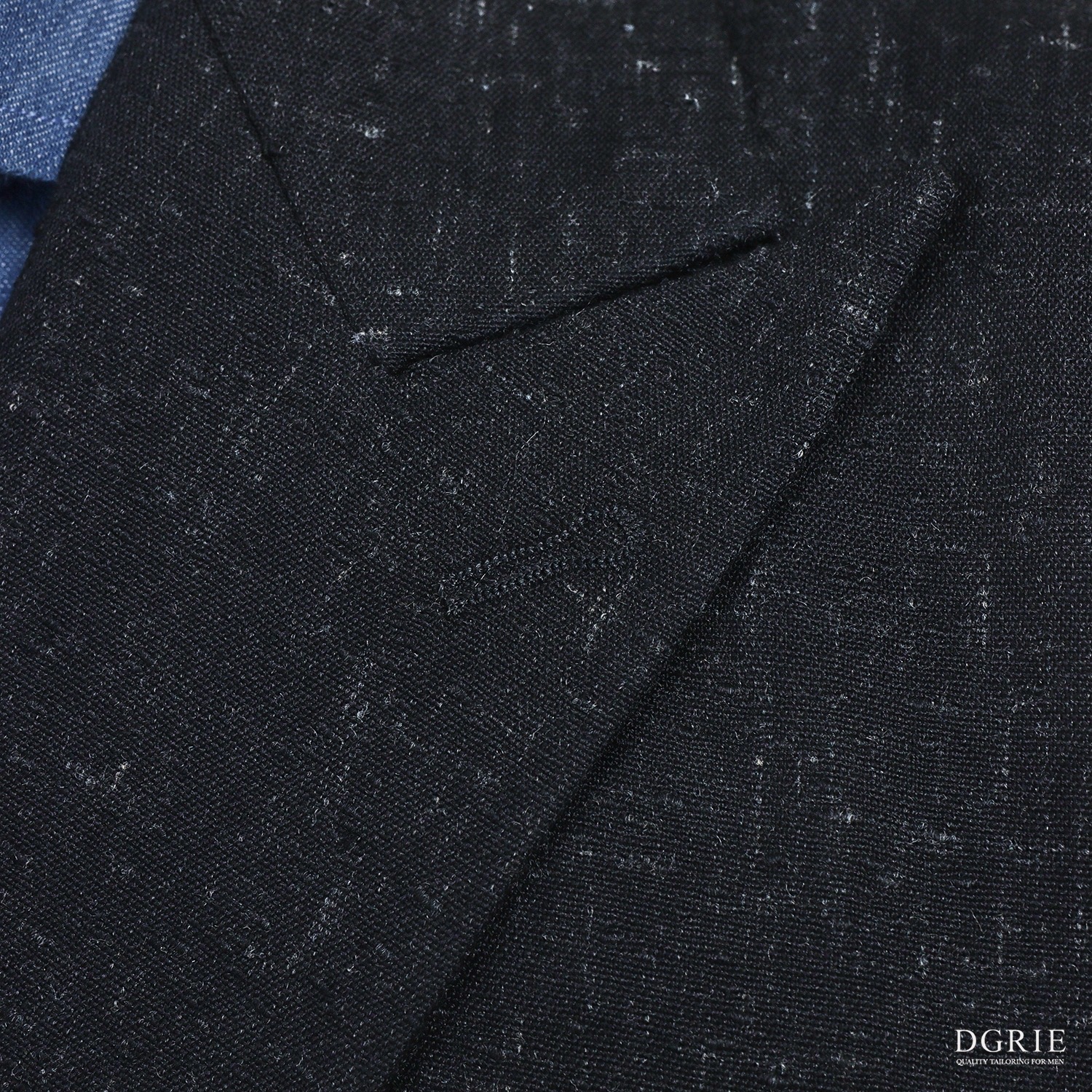 Black Wool Silk Linen Peak Lapel Suit 6 Black Wool Silk Linen Peak Lapel Suit