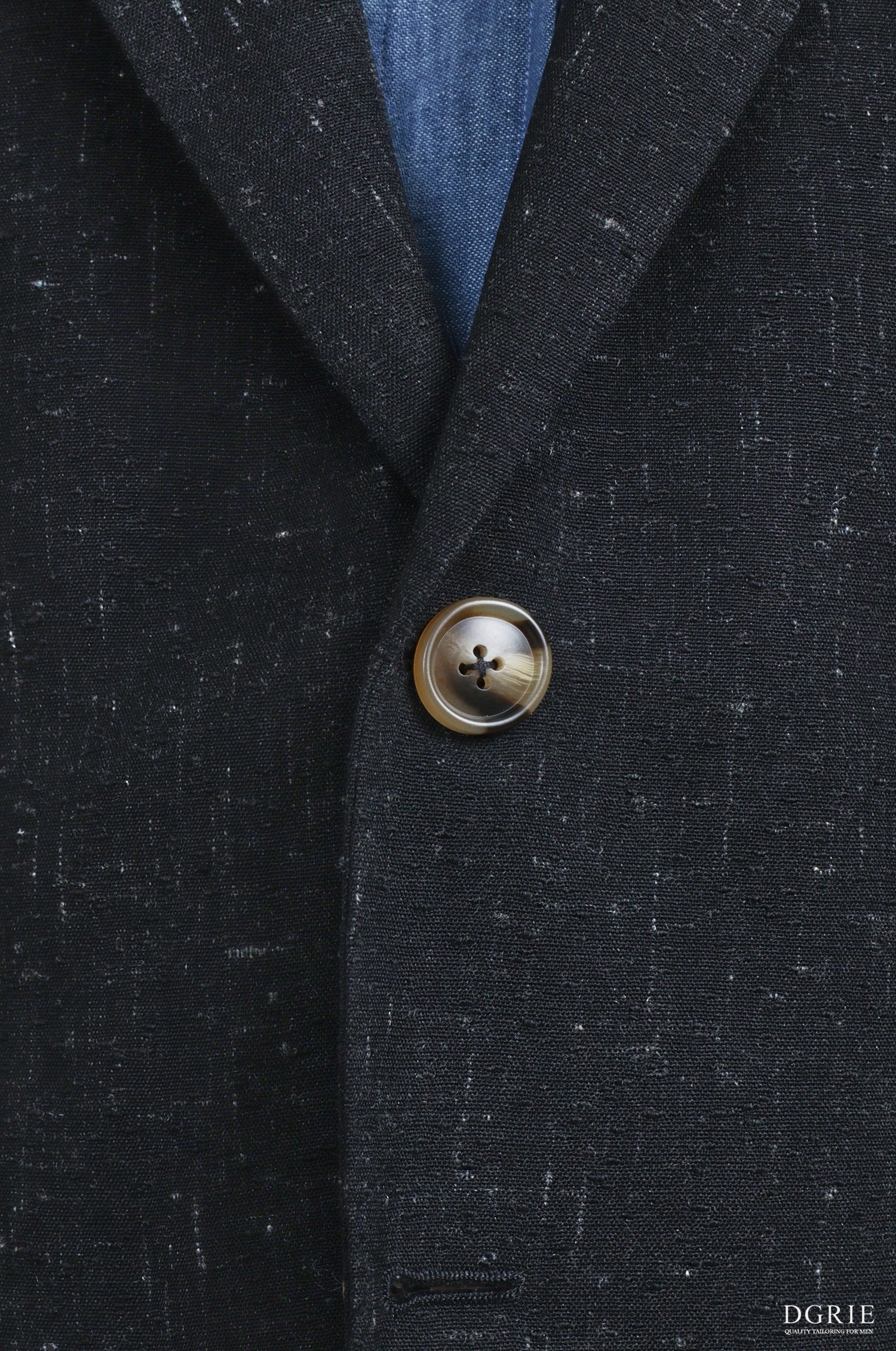 Black Wool Silk Linen Peak Lapel Suit 7 Black Wool Silk Linen Peak Lapel Suit