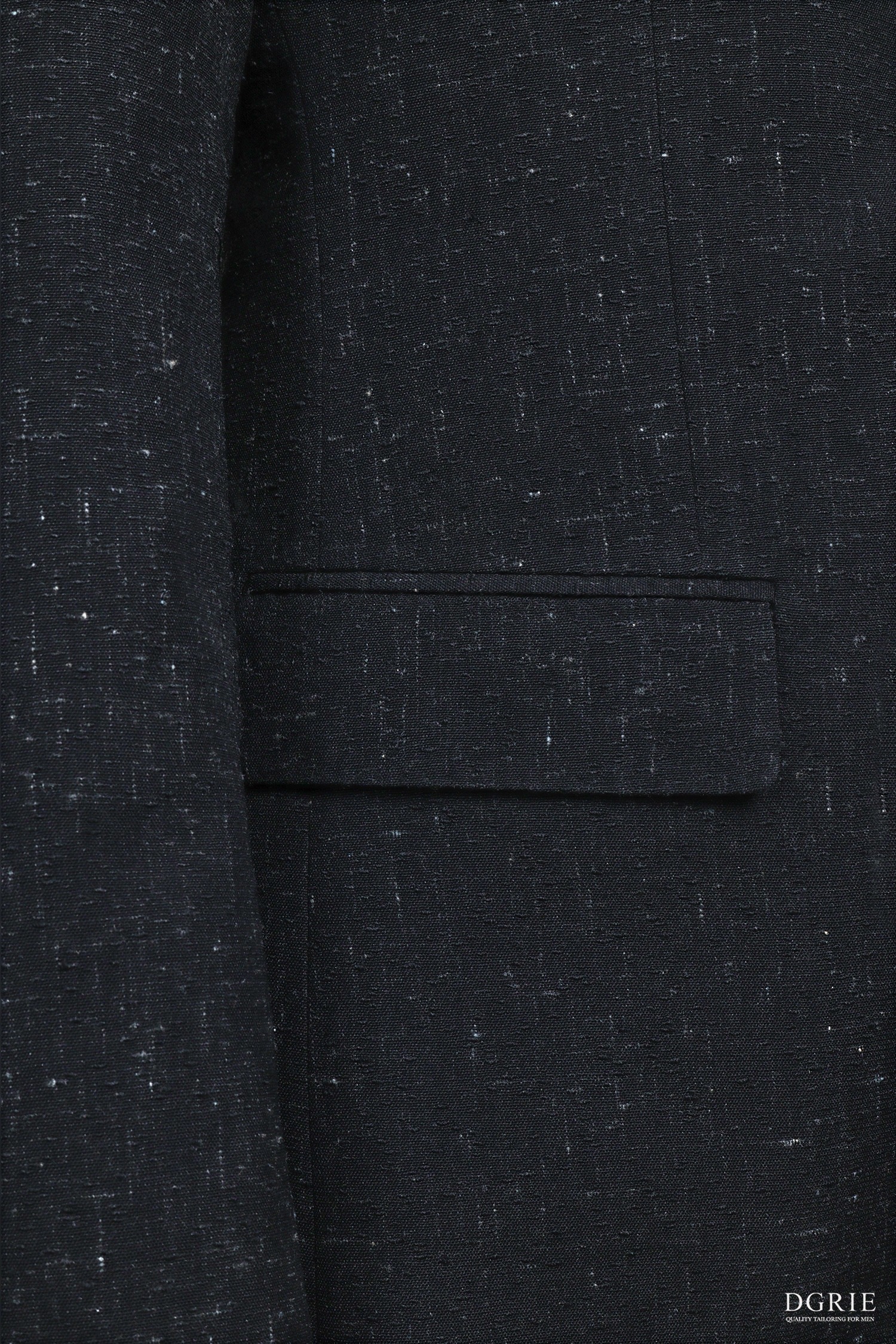Black Wool Silk Linen Peak Lapel Suit 8 Black Wool Silk Linen Peak Lapel Suit