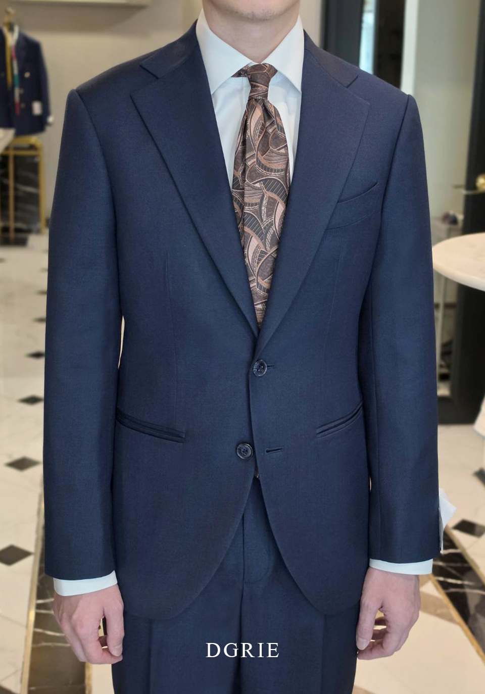 DGRIE Classic Navy Notch Lapel Suits 4 DGRIE Classic Navy Notch Lapel Suits