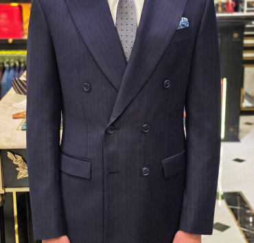 ตัดสูท DGRIE Navy Pin-Stripe Double-Breasted Suit