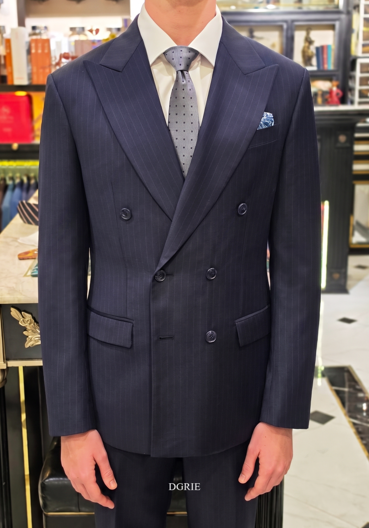 ตัดสูท DGRIE Navy Pin-Stripe Double-Breasted Suit 11 ตัดสูท DGRIE Navy Pin-Stripe Double-Breasted Suit