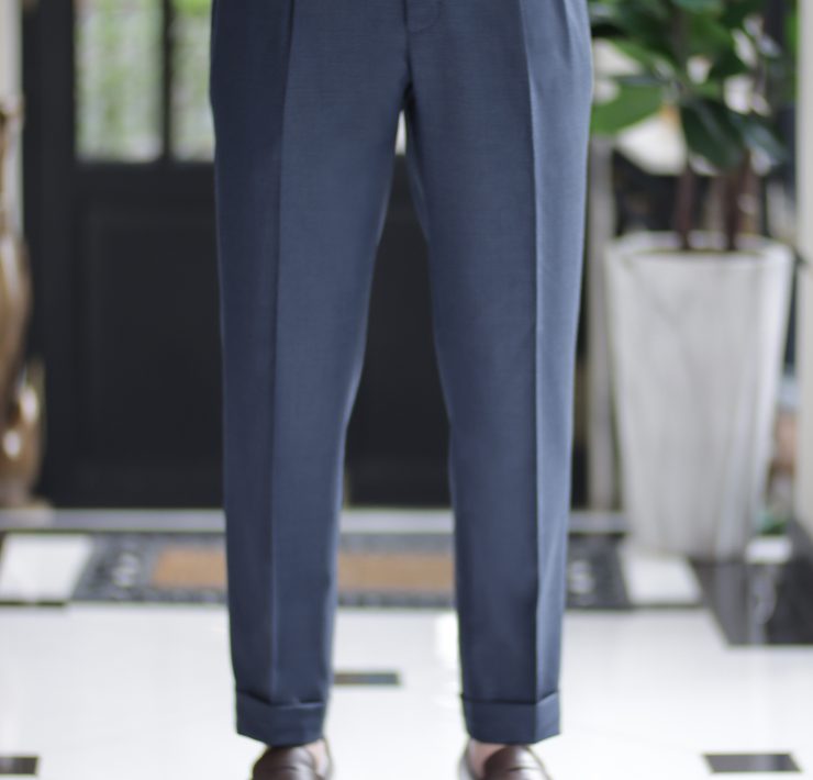 DGRIE PANTS 79: Navy Grey Adjuster Wool Pants 6 DGRIE PANTS 79: Navy Grey Adjuster Wool Pants
