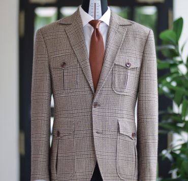 The Earth Tone Glen Check Safari Blazer