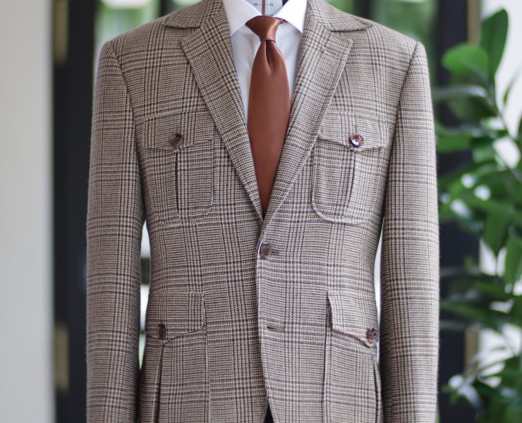 The Earth Tone Glen Check Safari Blazer