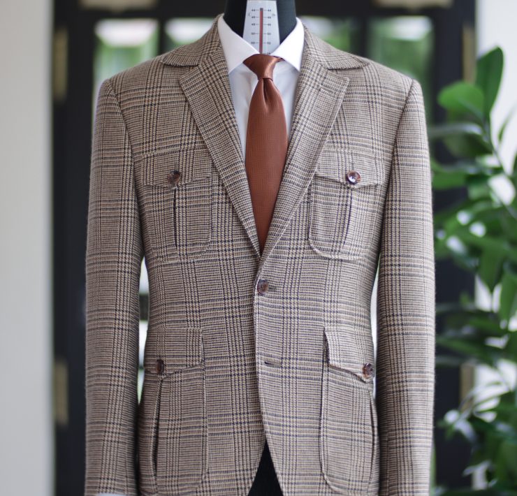 The Earth Tone Glen Check Safari Blazer