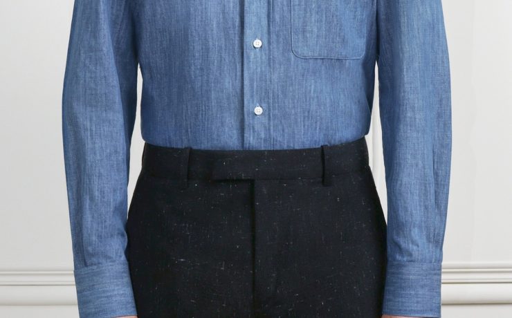 เสื้อเชิ้ตยีนส์ The Sovereign Extreme Curved Blue Denim Shirt 132 เสื้อเชิ้ตยีนส์ The Sovereign Extreme Curved Blue Denim Shirt