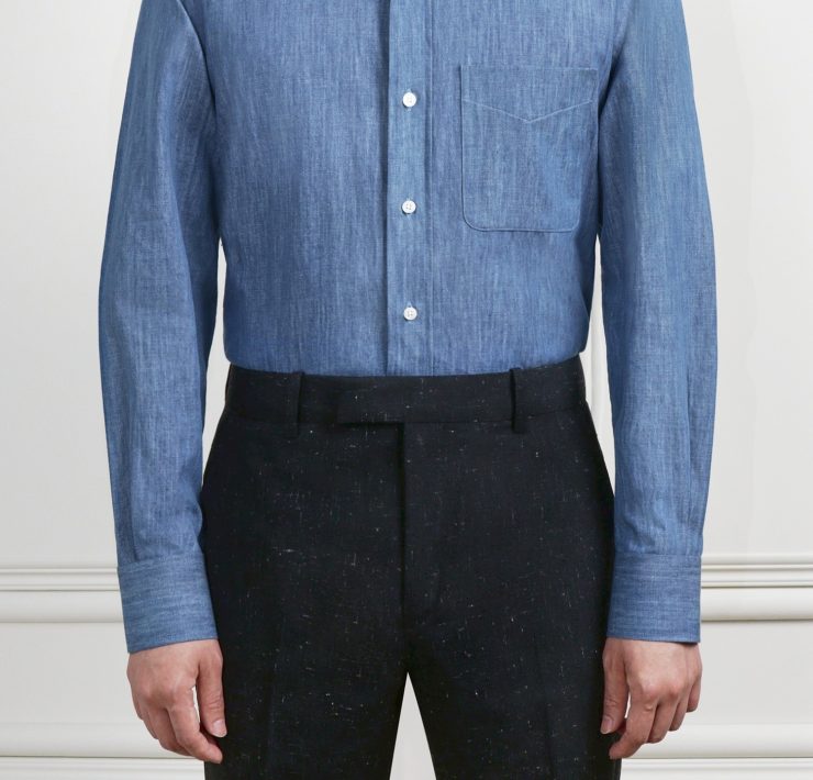 เสื้อเชิ้ตยีนส์ The Sovereign Extreme Curved Blue Denim Shirt 19 เสื้อเชิ้ตยีนส์ The Sovereign Extreme Curved Blue Denim Shirt