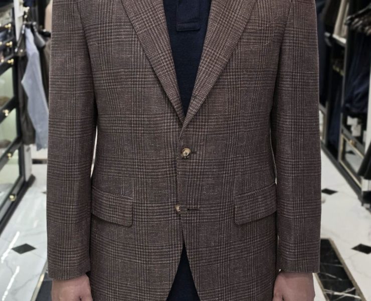 ตัดสูท Baird McNutt Natural Brown Prince of Wales Check Suit