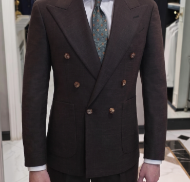 DGRIE - Dark Brown Double-breasted suit jacket