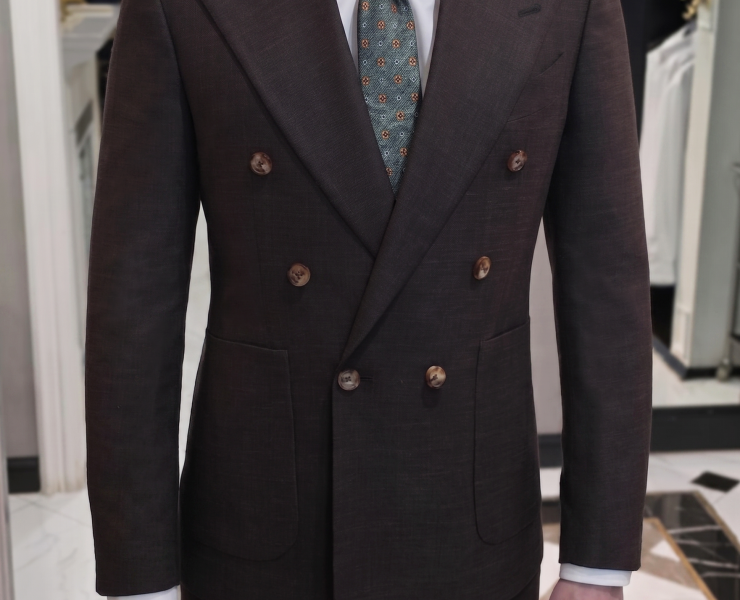 DGRIE - Dark Brown Double-breasted suit jacket