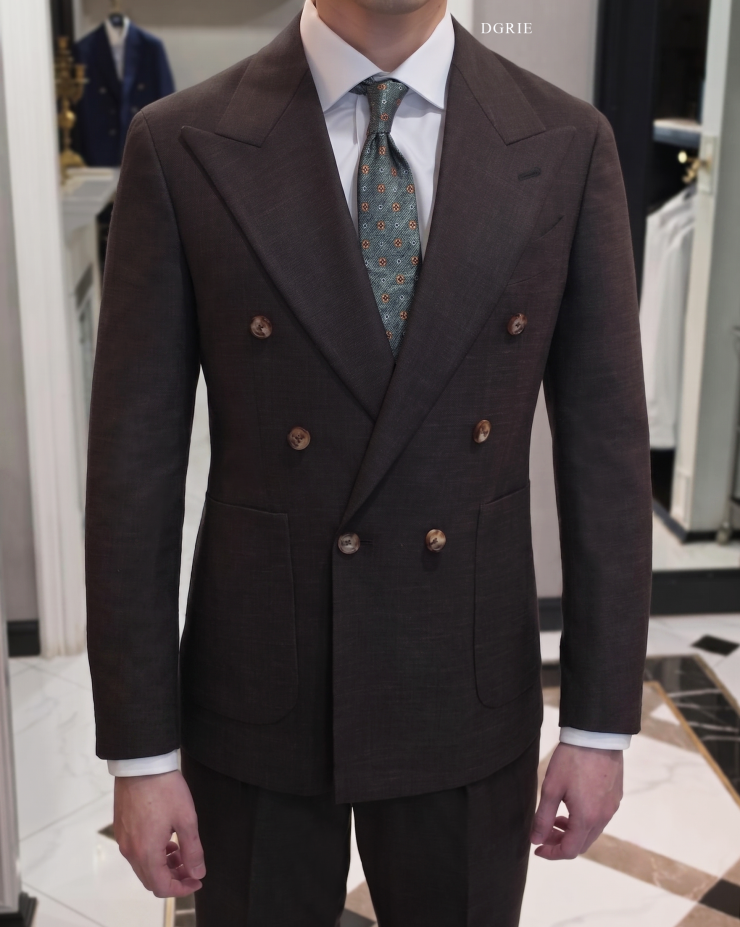DGRIE - Dark Brown Double-breasted suit jacket 1 DGRIE - Dark Brown Double-breasted suit jacket