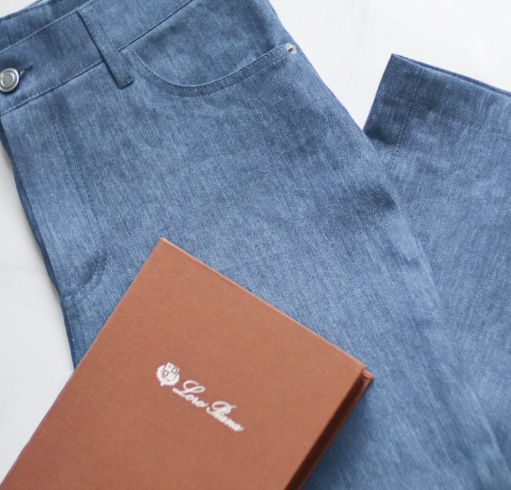 DGRIE PANTS 80 – Light Blue Loro Piana Denim Pants