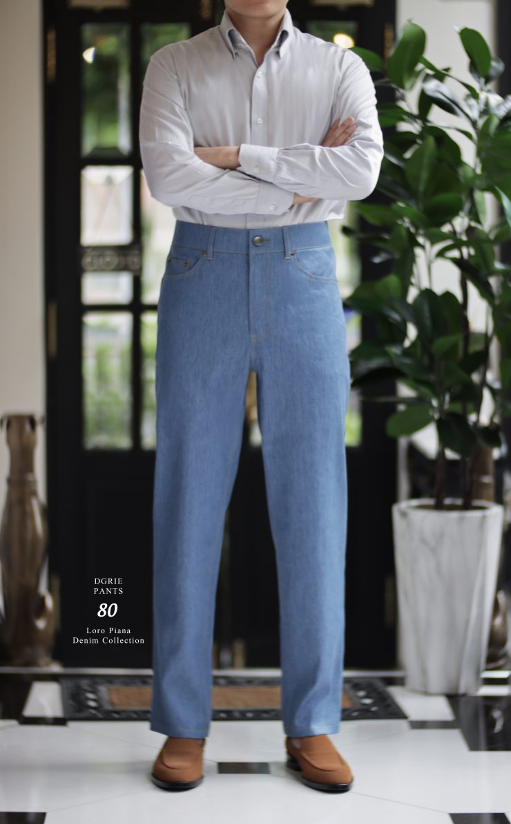 DGRIE PANTS 80 – Light Blue Loro Piana Denim Pants 1 DGRIE PANTS 80 – Light Blue Loro Piana Denim Pants