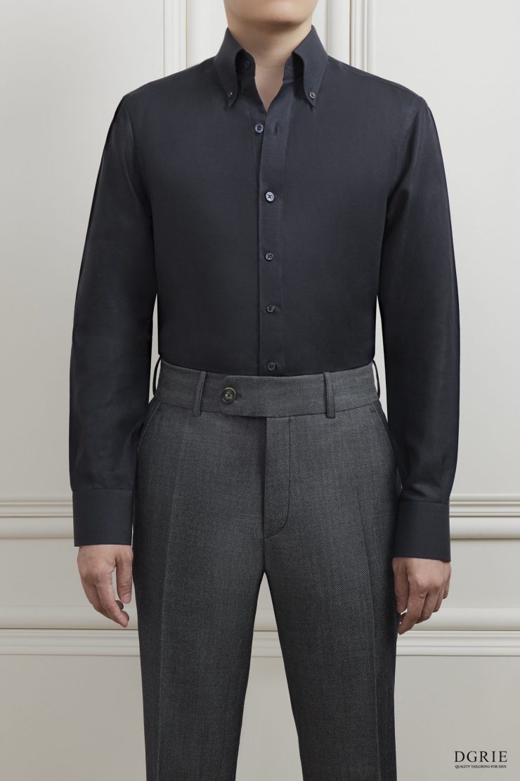 The Noble Black Tencel Button-down Collar Shirt - DGRIE