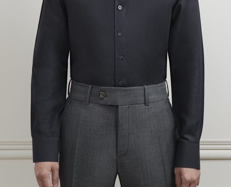 The Noble Black Tencel Button-down Collar Shirt - DGRIE