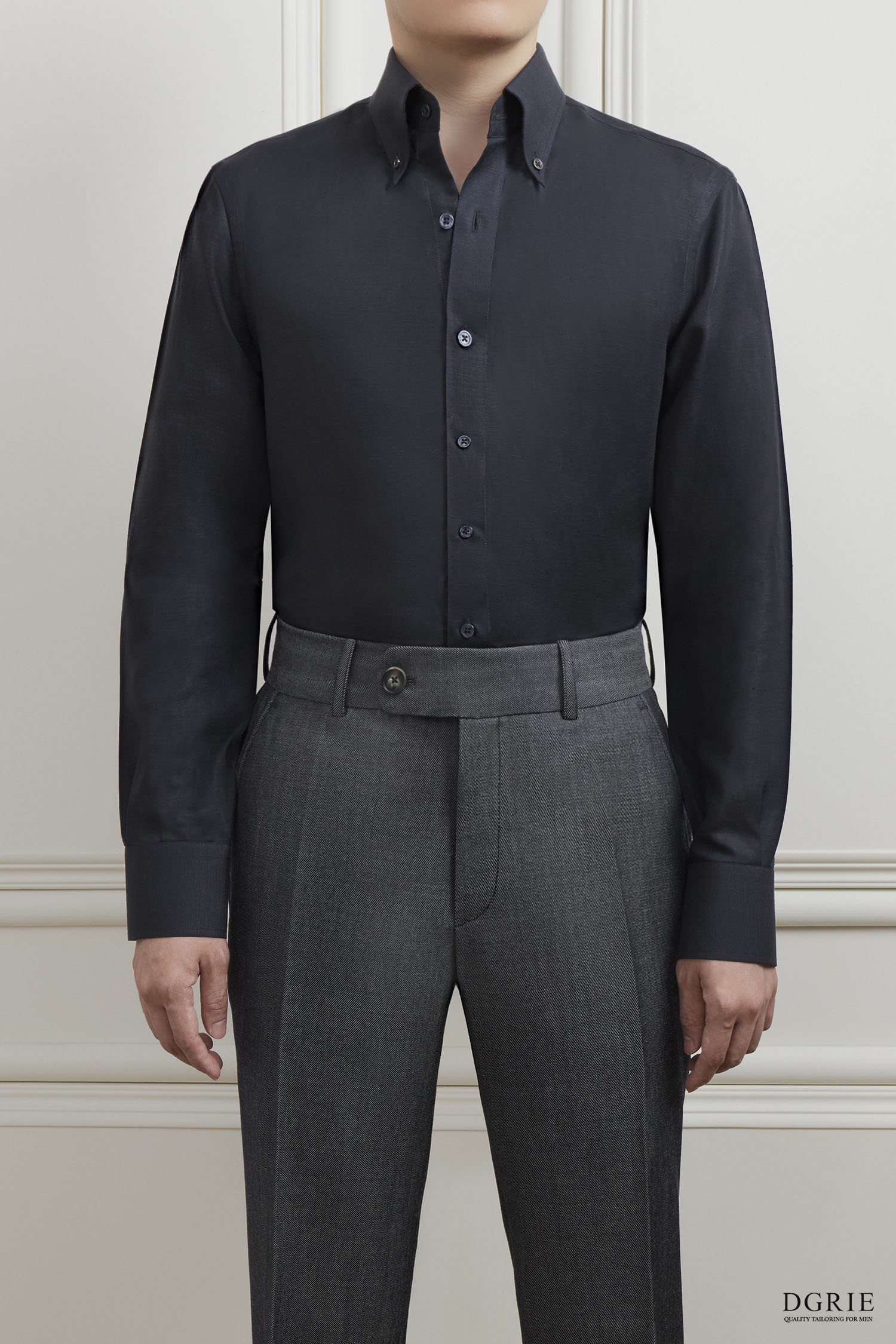 The Noble Black Tencel Button-down Collar Shirt - DGRIE 4 The Noble Black Tencel Button-down Collar Shirt - DGRIE