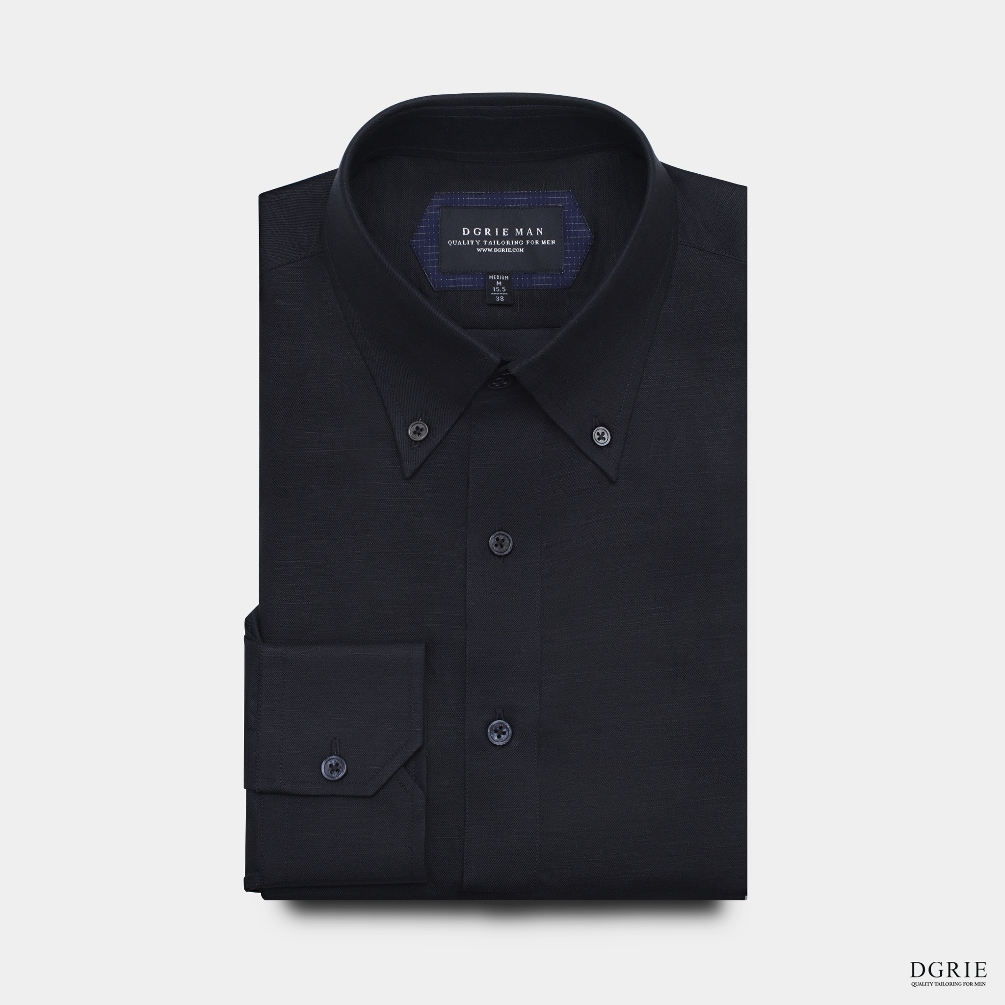 The Noble Black Tencel Button-down Collar Shirt - DGRIE 8 The Noble Black Tencel Button-down Collar Shirt - DGRIE