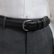 เข็มขัดสีดำ The Sovereign Black Pebble Belt - DGRIE