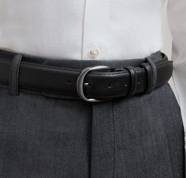 เข็มขัดสีดำ The Sovereign Black Pebble Belt - DGRIE