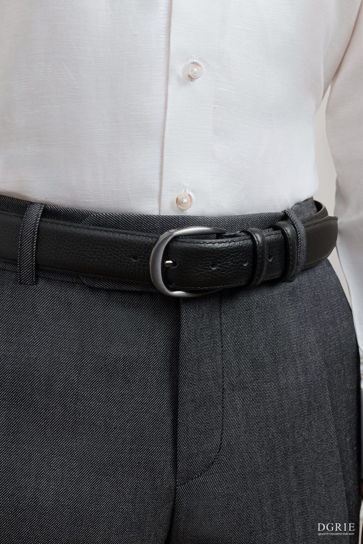 เข็มขัดสีดำ The Sovereign Black Pebble Belt - DGRIE