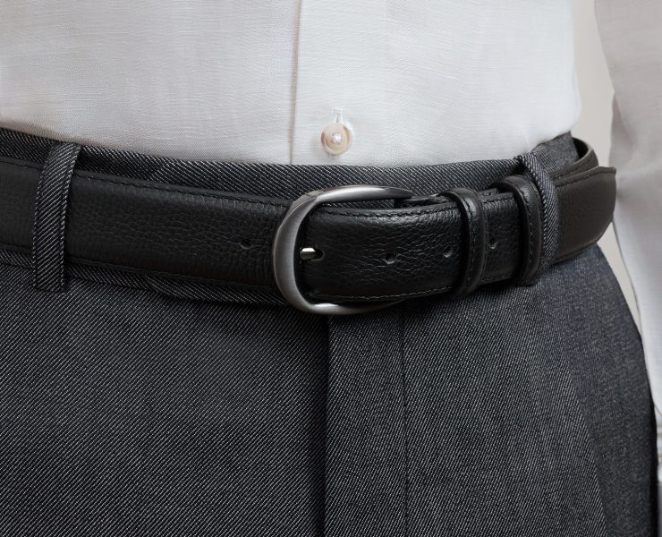 เข็มขัดสีดำ The Sovereign Black Pebble Belt - DGRIE