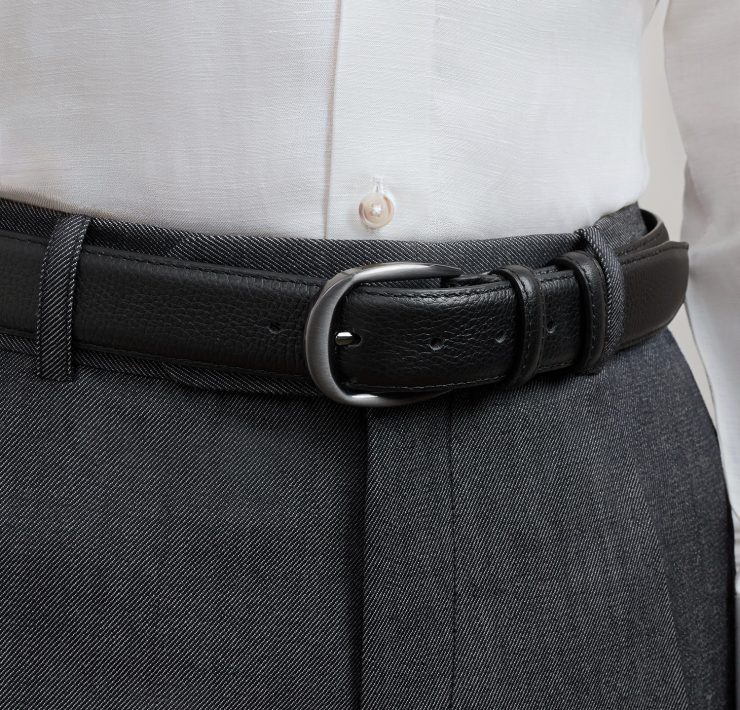 เข็มขัดสีดำ The Sovereign Black Pebble Belt - DGRIE
