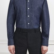 เชิ้ตเดนิม The Sovereign Extreme Curved Deep Indigo Denim Shirt - DGRIE