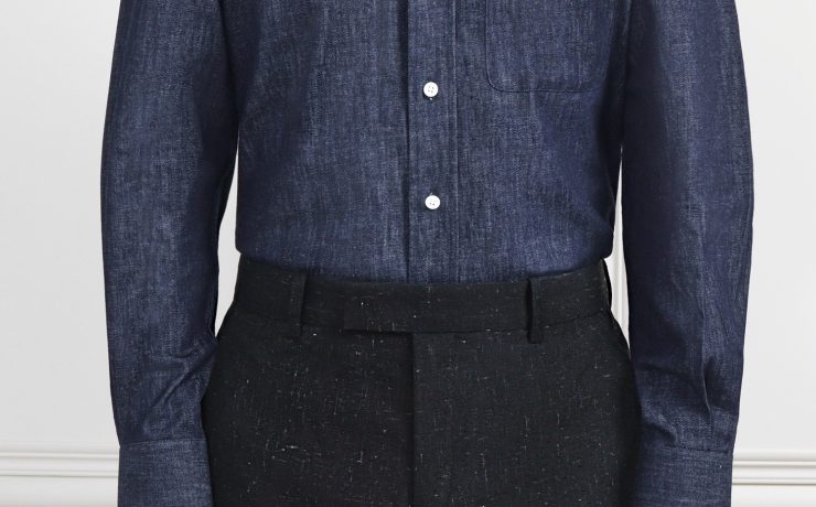 เชิ้ตเดนิม The Sovereign Extreme Curved Deep Indigo Denim Shirt - DGRIE