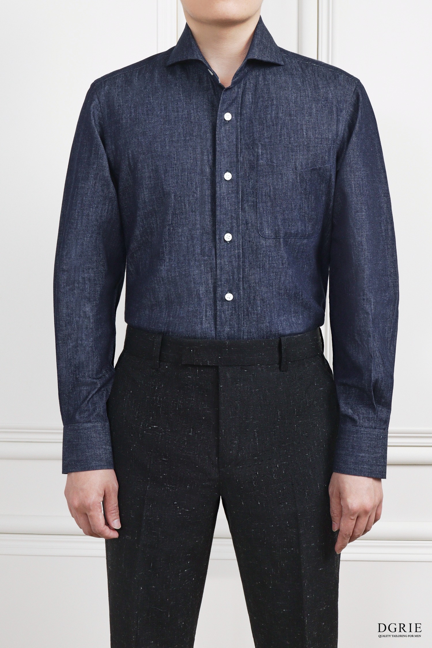 เชิ้ตเดนิม The Sovereign Extreme Curved Deep Indigo Denim Shirt - DGRIE 4 เชิ้ตเดนิม The Sovereign Extreme Curved Deep Indigo Denim Shirt - DGRIE