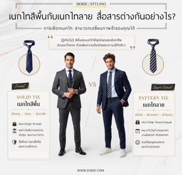 เนกไทสีพื้น vs เนกไทลาย สื่อสารต่างกันอย่างไร?