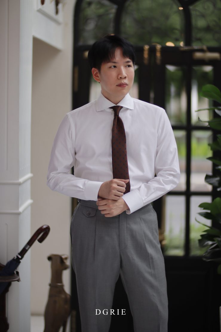 DGRIE - ตัดเสื้อเชิ้ต Classic White Oxford Cutaway Shirt 1 DGRIE - ตัดเสื้อเชิ้ต Classic White Oxford Cutaway Shirt
