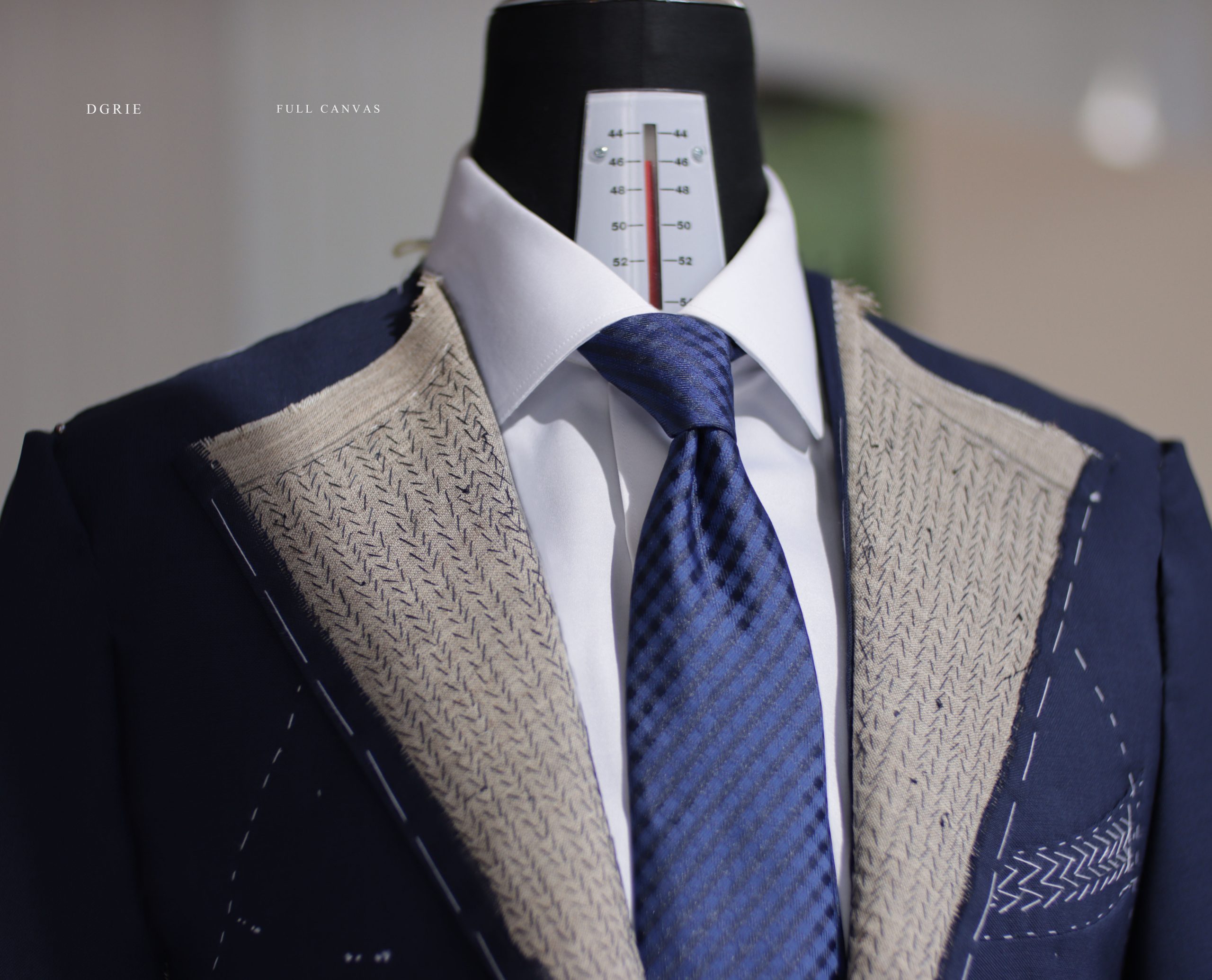 DGRIE Fitting Navy High Twist Full Canvas Suit