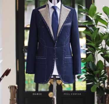 DGRIE Fitting Navy High Twist Full Canvas Suit
