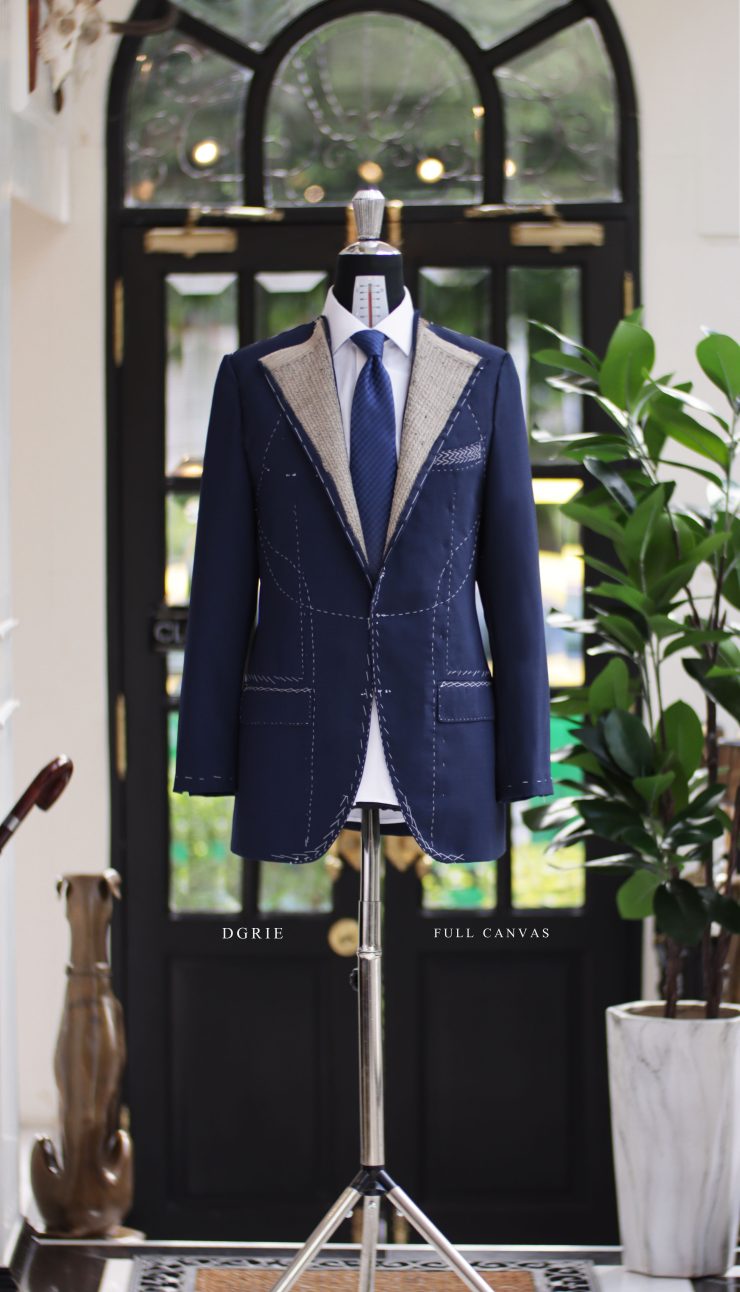 DGRIE Fitting Navy High Twist Full Canvas Suit