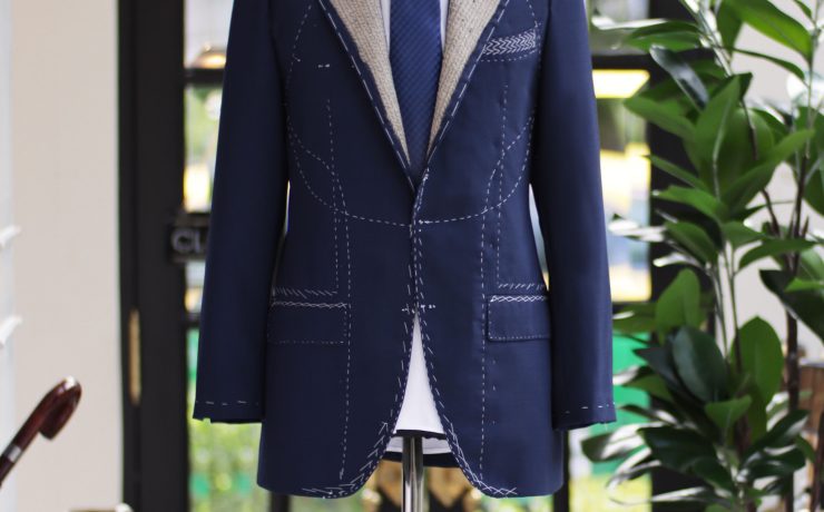 DGRIE Fitting Navy High Twist Full Canvas Suit