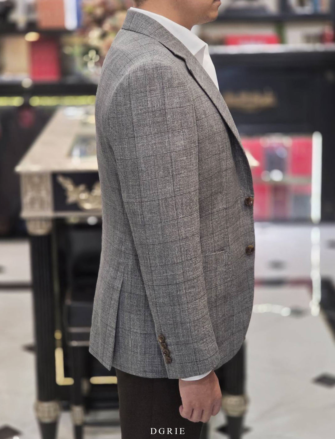 DGRIE - Lightweight High-Twist Check Tailored Jacket 5 DGRIE - Lightweight High-Twist Check Tailored Jacket