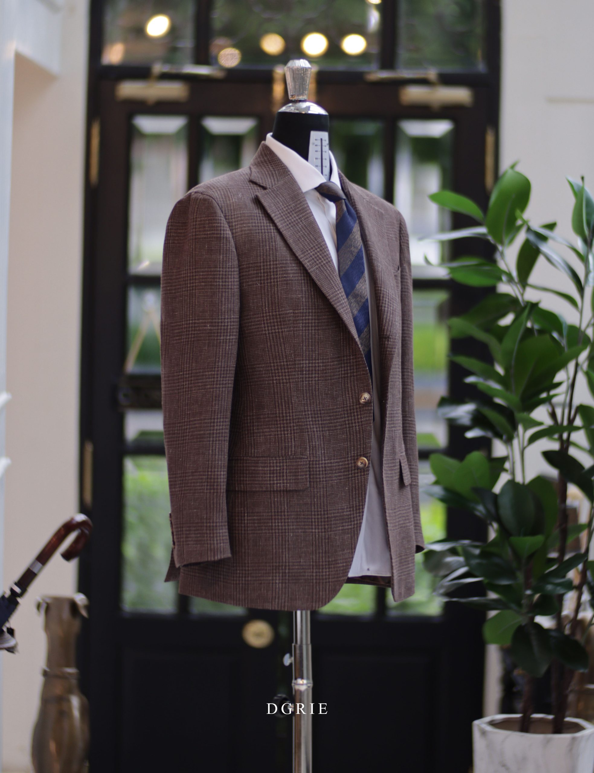 DGRIE – Paladino Natural Brown Linen Prince of Wales Check Suit 7 DGRIE – Paladino Natural Brown Linen Prince of Wales Check Suit