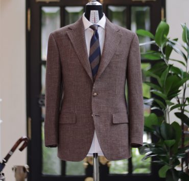 DGRIE – Paladino Natural Brown Linen Prince of Wales Check Suit
