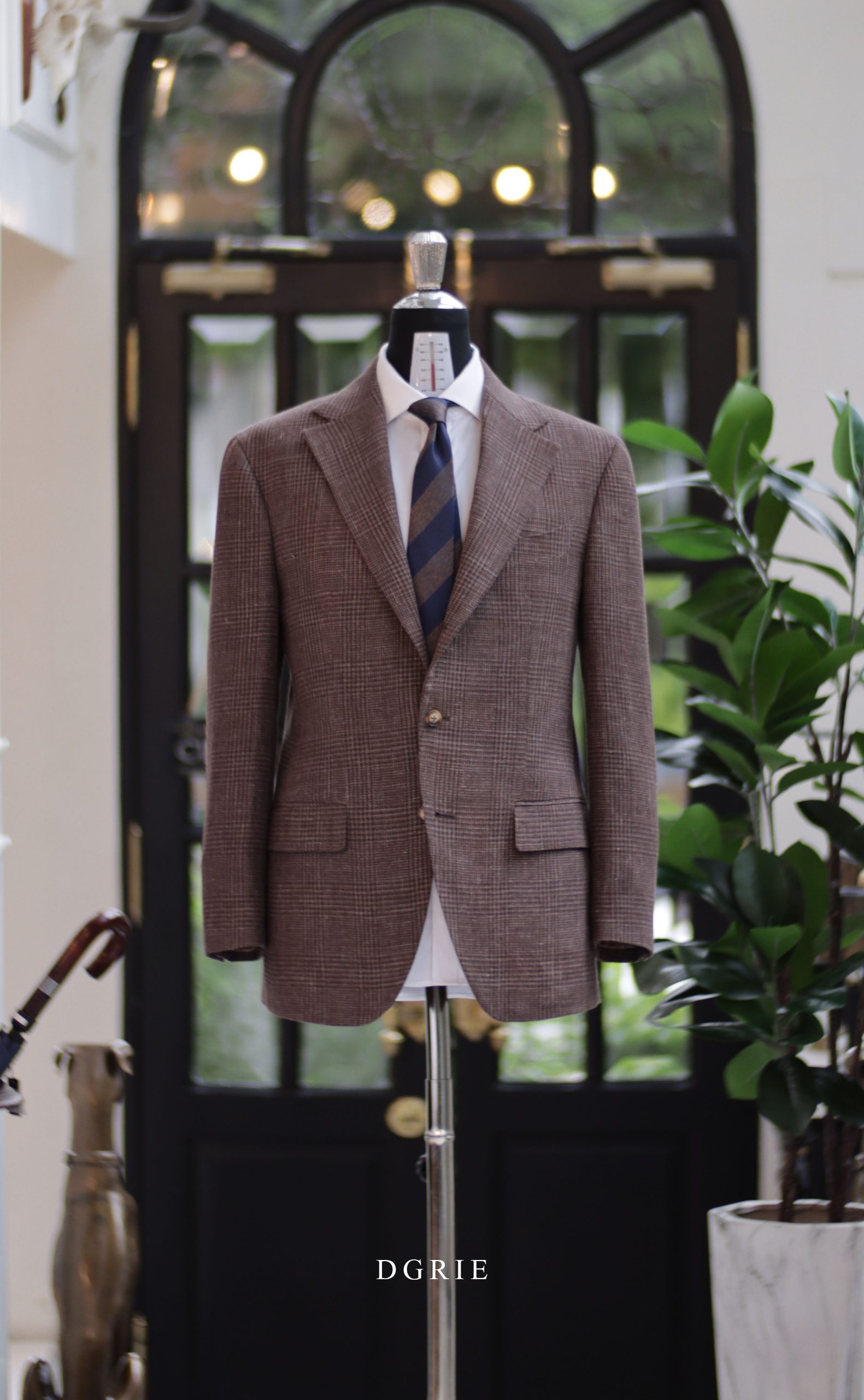 DGRIE – Paladino Natural Brown Linen Prince of Wales Check Suit 4 DGRIE – Paladino Natural Brown Linen Prince of Wales Check Suit