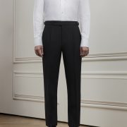 DGRIE PLAY — Classic Black Buckle-Belted Pleated Pants
