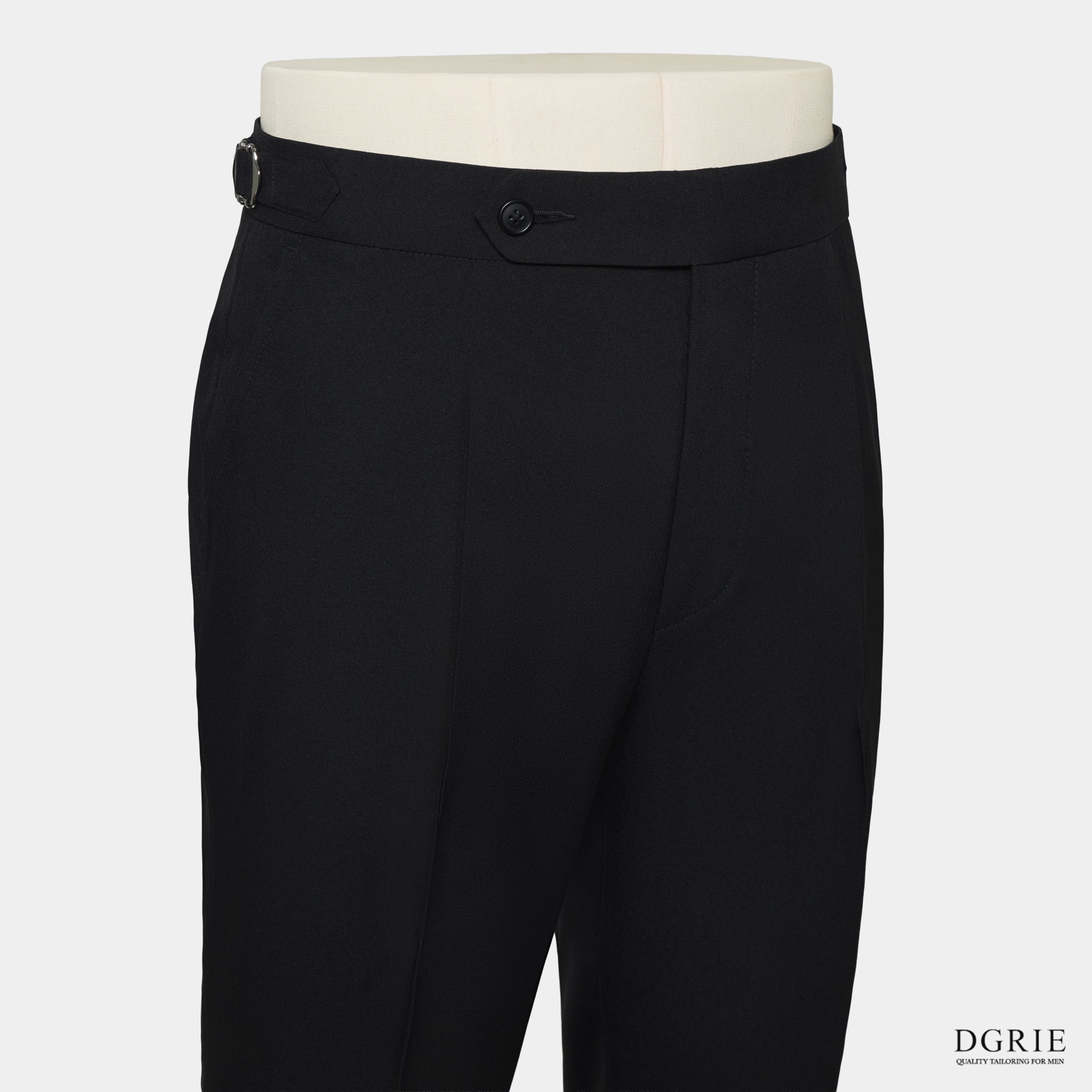 DGRIE PLAY — Classic Black Buckle-Belted Pleated Pants 7 DGRIE PLAY — Classic Black Buckle-Belted Pleated Pants