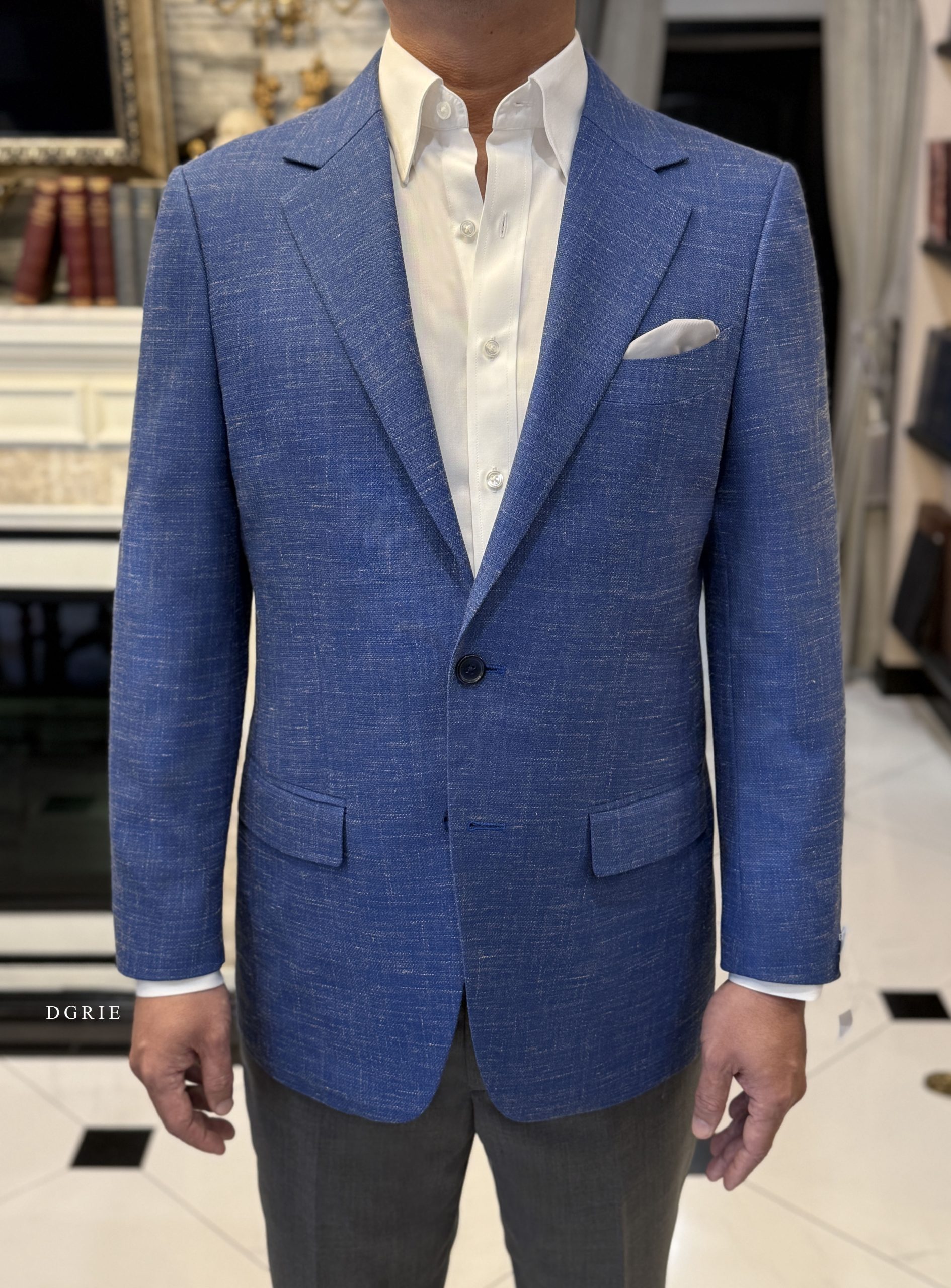 DGRIE - ตัดสูท The Summer Linen Blazer in Ocean Blue
