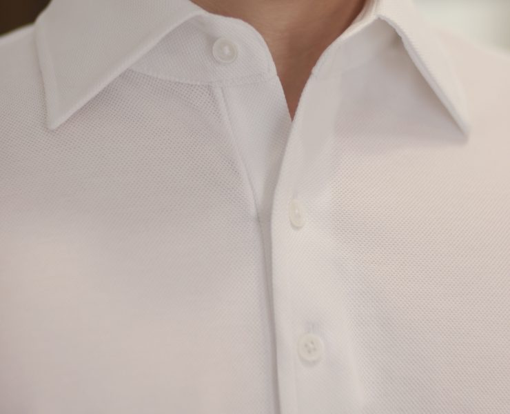 DGRIE – White Long-Sleeve Polo Shirt – เสื้อโปโลแขนยาวสีขาว
