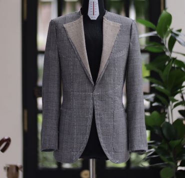 Fitting - Grey Check High Twist & High Notch Lapel Full Canvas Suits