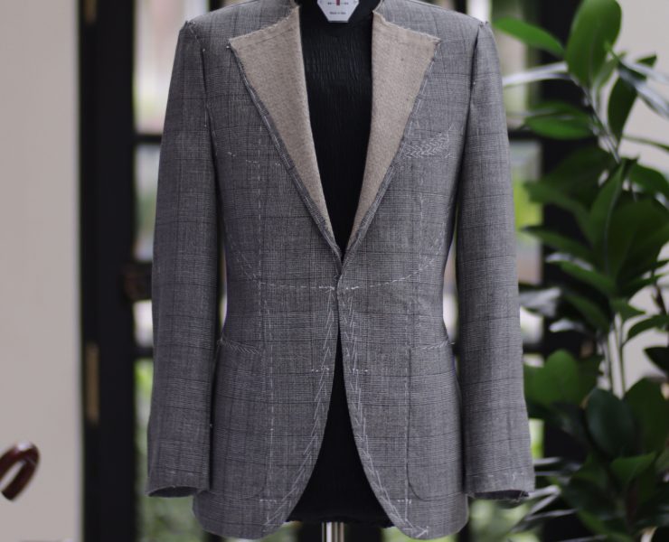 Fitting - Grey Check High Twist & High Notch Lapel Full Canvas Suits